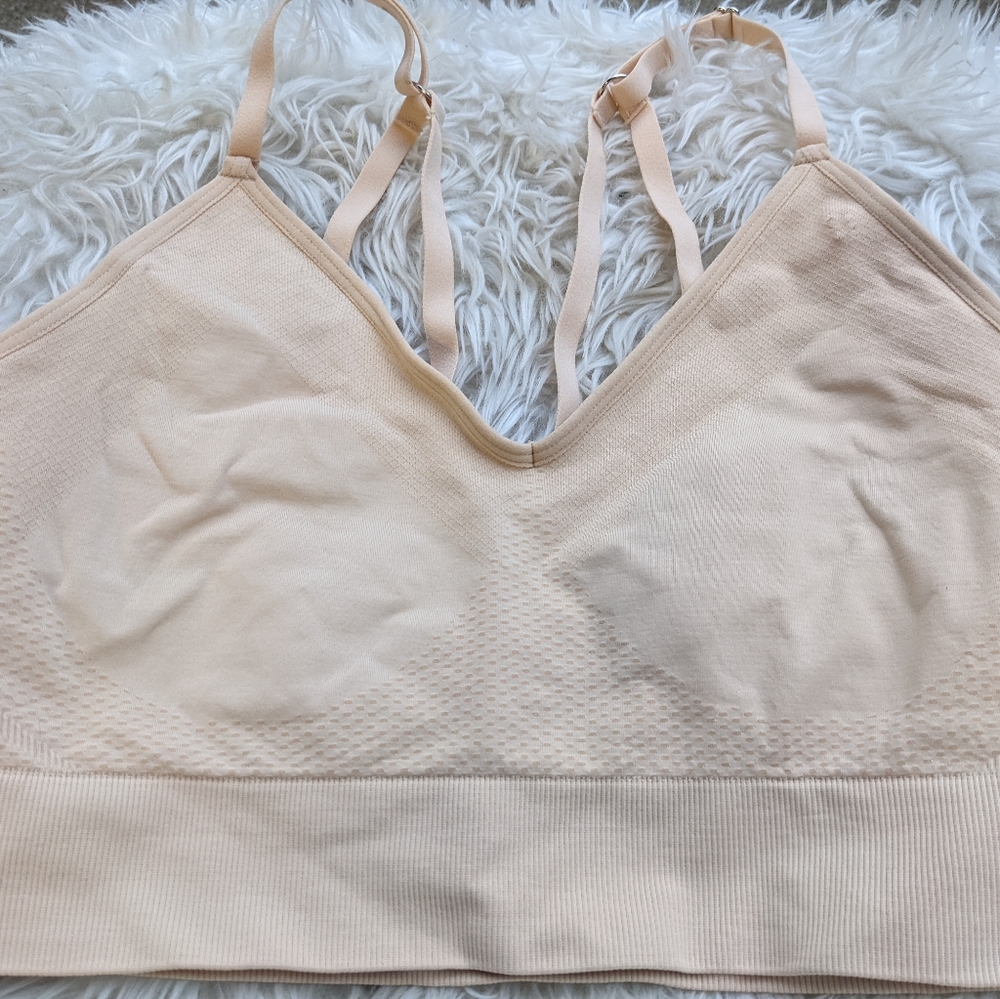 Women's Beige Knixwear Sports Bra Bralette Size Large